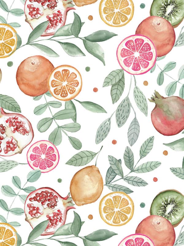 projekt wzoru na tkaniny w owoce tropikalne do pobrania